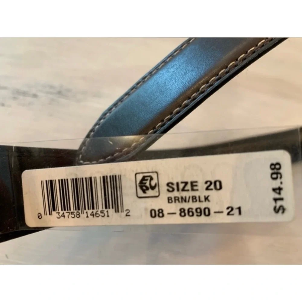 NWT Nautica Reversible Belt Black Brown Minimalist Preppy-20